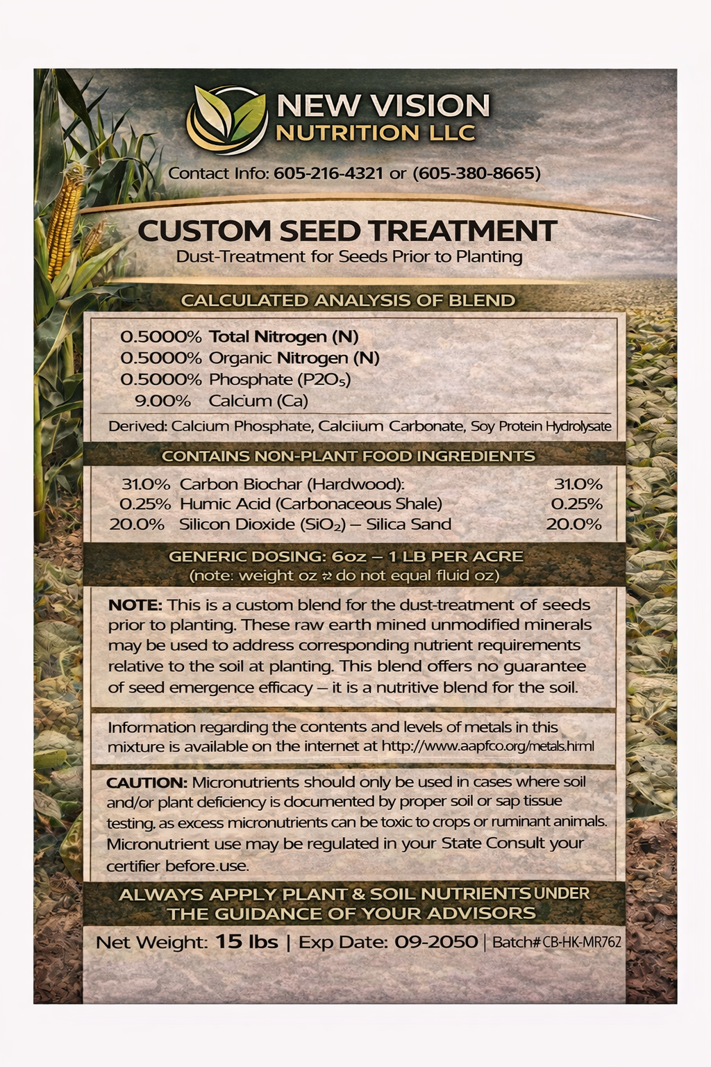 Custom Seed Treatment Label