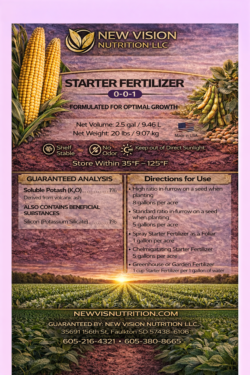 Starter Fertilizer Label